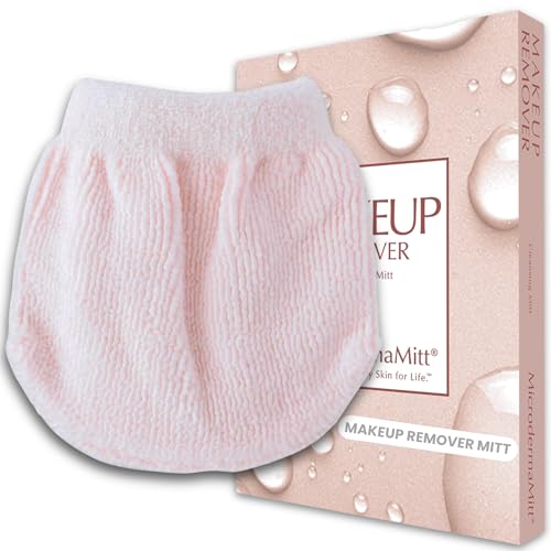 MicrodermaMitt Reusable Microfiber Makeup Remover & Face Cleansing Mitt