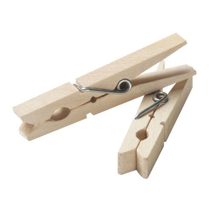 Household Essentials Birchwood & Steel Artisan Clothespins, Set of 50 - size: Bag of 50