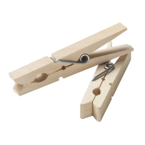 Household Essentials Birchwood & Steel Artisan Clothespins, Set of 50 - size: Bag of 50