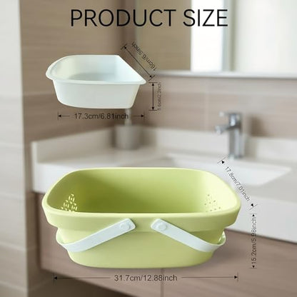 Pulseplay Plastic Shower Caddy Basket,Storage Basket with Handle Green - color: Green