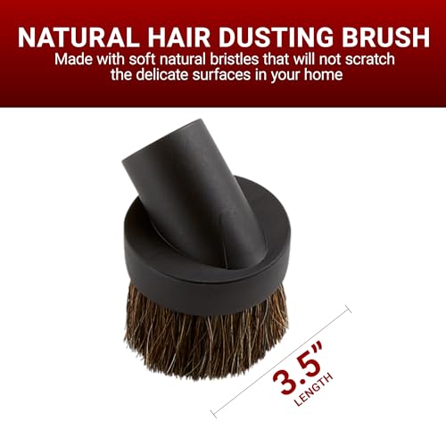 Drainvac CT105 Round Dusting Brush - Central Vacuum Brush Attachment