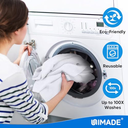 UNIMADE Microfiber Cleaning Cloth, 10 Pack Reusable Microfiber Towels - color: White, size: 10PK