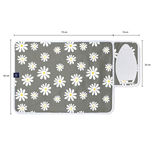 Encasa XO Ironing Mat, Heat Resistant Pad 28"x20" Daisy Grey - color: Daisy Grey, size: Small