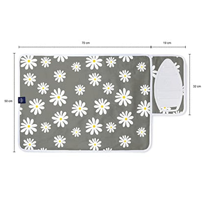 Encasa XO Ironing Mat, Heat Resistant Pad 28"x20" Daisy Grey - color: Daisy Grey, size: Small