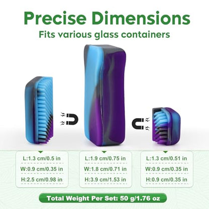 Magnetic Glass Cleaner Kit Dual Silicone Scrubbers with Handle, Purple - color: Purple