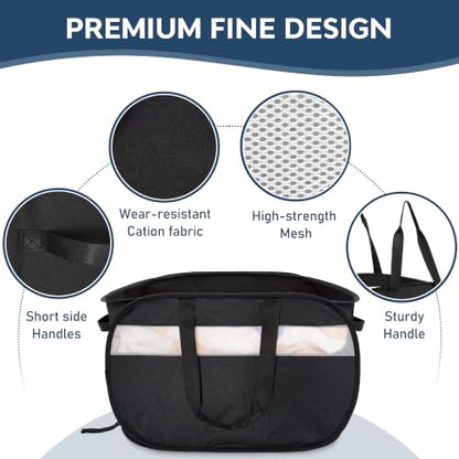 100L Collapsible Laundry Baskets, Foldable Dual Handle Laundry Hamper Black - color: 100L Black