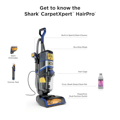 Shark CarpetXpert HairPro Carpet & Built-in Stain Cleaner, 2 Tools EX251BRN - style: CarpetXpert HairPro + Spot & Stain