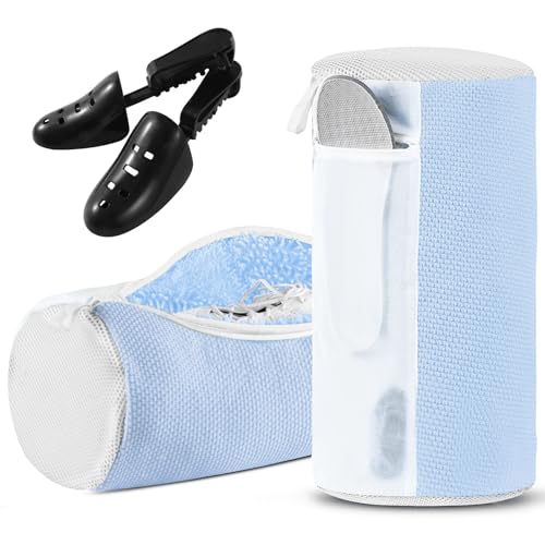 Shoe Washing Machine Bag for Washer and Dryer - Reusable Lint-free, Large Sneaker Laundry Bag for Tennis Home Shoe Washing Kit, Includes Shoes Trees to Keep Shape, Gifts for Mother, Blue 2pcs - color: Blue