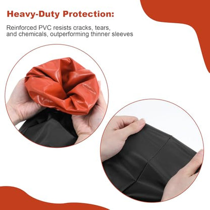 4 Pairs PVC Waterproof Arm Sleeves Covers – Oilproof, Acid & Alkali Resistant – Forearm Protectors for Cooking, Cleaning, Painting, Dog Grooming (15.76” x 7.88”, Heavy-Duty PVC)