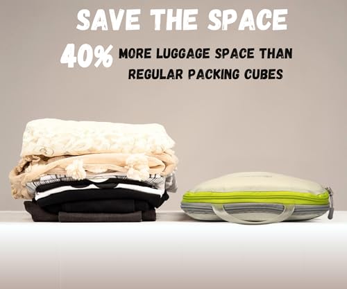 Compression Packing Cubes Set, Suitcase and Backpack Travel Organizer Bags - color: Cool White, size: 6Piece