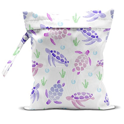 Wet Bag, Wet Dry Bag, Wet Bag for Swimsuit, Travel, Beach, Pool, Diapers, Dirty Yoga Gym Clothes, Makeup Bag, Waterproof Reusable Beach Bag Anchor Sea Turtle Pirate Blue - color: crab beach accessories-02