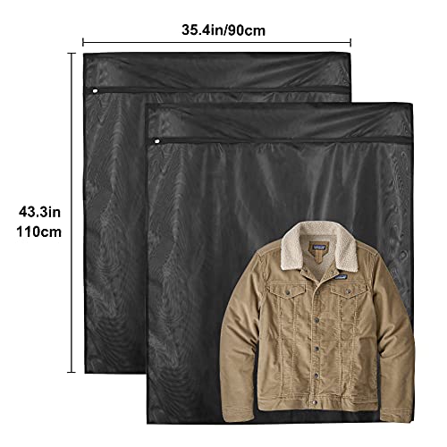 2Pcs Extra Large Mesh Laundry Bags for Washing Machine - Ideal for Delicates, Blankets, Sheets, Bedding, Toys, Pet Items - Zippered Mesh Bags for Travel, Storage, Dorms, Home (43 x 35 Inches) - color: Black, size: XL (43"x35")