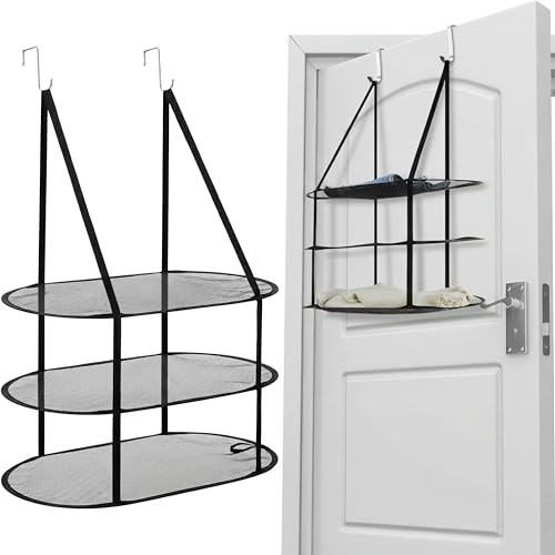 2 Pcs 3 Tier Sweater Drying Rack Flat, Black, 26.5 x 18 x 34.5 Inch - color: Black, size: 26.5 x 18 x 34.5 Inch