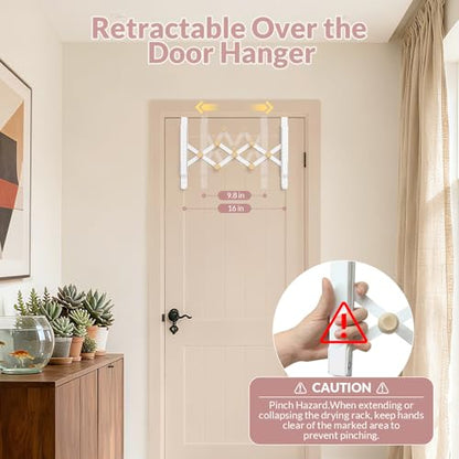 BAKON Over The Door Hanger Folding Clothes Drying Rack for Hanging Clothes
