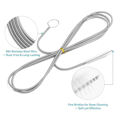 2-Pack 80-Inch Flexible Drain Brush for AC Drain Line, Sunroof & Ice Maker - style: 80 IN