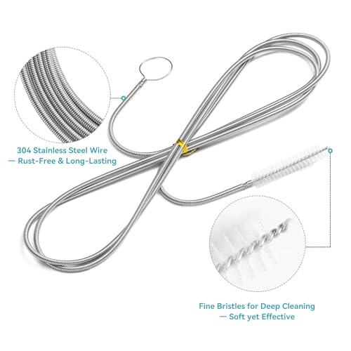 2Pack 118 Inch Flexible Drain Brush, Sunroof Drain Cleaning Tool for Ice Maker Fridge & AC Drain Line - size: 118 IN