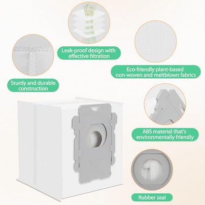 6 Pack Roomba Replacement Parts - Vacuum Bags for iRobot Roomba i7+, i1+, i2+, i3+, i4+, i5+, i6+, i8+, j6+, j7+, j8+, j9+, s9+, Combo i5+, j5+, j7+, j9+, High-Efficiency Dirt Disposal Bags
