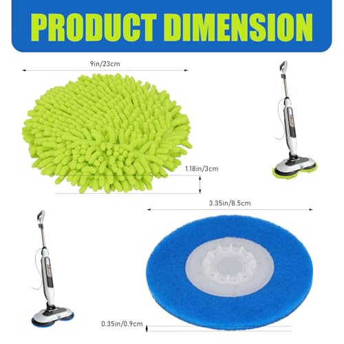 Magic Sponge Eraser Pads and Microfiber Chenilles Pads for Shark Steamer S7001 s7020 s7000amz s7000 s7001tgt s7201 s8201 S7005 s8001 Series Rotating Steam Scrubber,Scrub Sanitize at The Same - color: 4 Green + 4 Blue