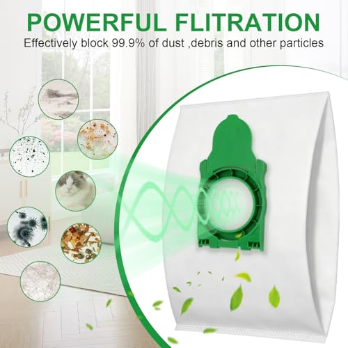 8300AM / 8300ER Vacuum Bags Compatible with SEBO Airbelt E Series (E1 / E2 / E3) Canister Vacuum - Large Capacity Dust Bag Replacement Parts Accessories Kit (4 Pack) - color: 4 Pack