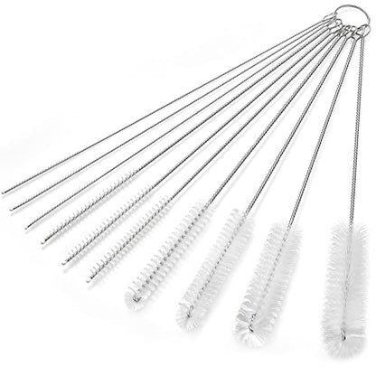 CiaraQ Bottle Cleaning Brushes, 9.8 Inch Nylon Tube Brush Set - color: White, size: 9.8 Inch (10pcs)