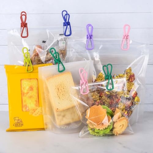 30pcs Chip Clips, 2.2 inch Bag Clips, Small Metal Clothes Pins, Colored - color: 30pcs-metal