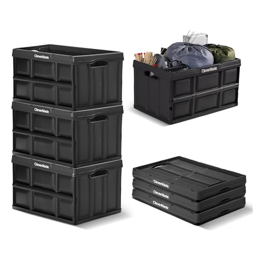 CleverMade Collapsible Storage Bins, 62L 3 Pack, 100 lb Stackable, Obsidian - color: Obsidian, size: 62l - 3 Pack