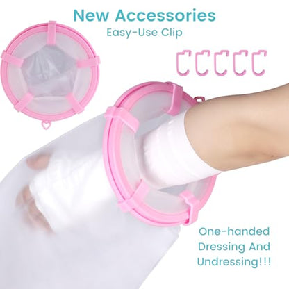 Cast Covers for Shower Arm, PICC Line, Hand for Adult, Waterproof - color: Half Arm, style: Reinforced Pink