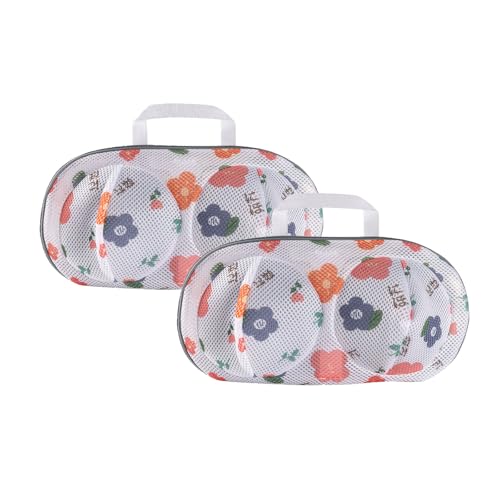 2Pcs Bra Mesh Laundry Bags for Delicates with Premium Zipper Bra Washing Bag for Laundry，Lingerie Bags for Washing Delicates underwear,integrated washing and care - color: Sunflower-2PCS