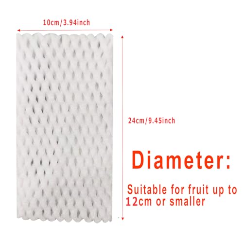 Fruit Protection Mesh Bags Foam Mesh Keep Safe Sleeves for Large Supermarkets, Shops (White 24x10cm-20PCS) - size: White 24x10cm-20PCS