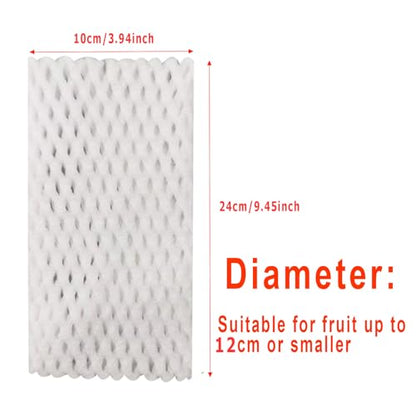 Fruit Protection Mesh Bags Foam Mesh Keep Safe Sleeves for Large Supermarkets, Shops (White 24x10cm-20PCS) - size: White 24x10cm-20PCS