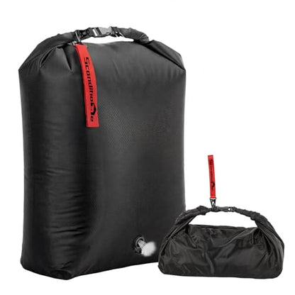 Travel Compression Laundry Bag, Pump-Free Vacuum Space Saver Bag for Dirty Clothes, Reusable Waterproof Wet Dry Bag, Travel Laundry Bag for Luggage, Packing, Suitcase, Large, 1 Pack - color: Black
