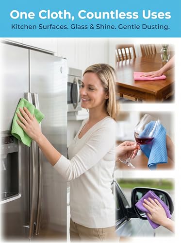 5 Pack Fish Scale Cleaning Cloths, Lint Free Microfiber Polishing Towels