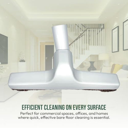 Selgo Hardwood Universal Vacuum Cleaner Floor Brush 1 ¼ inch (1.25'') (32mm) Inner Diameter with Horse Hair Soft Bristles 10” Wide (White - Plastic) - color: White - Plastic
