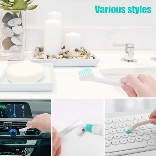 8pcs Humidifier Cleaning Brushes Tools, Crevice Tiny Brush for Household Detail Scrub Cleaner Brush Small Bottle Straw Spout Mini Cleaning Brushes for Tight Spaces Keyboard Window Track Kitchen Corner