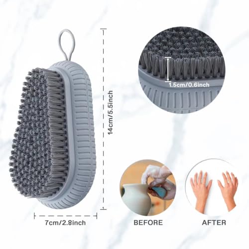 VWMYQ Heavy Duty Nail Brush Fingernail Scrub Brush, Durable Stiff Bristles Nail Scrub Brush, Hand and Nail Cleaning Brush for Men & Mechanics (Hand Wash Brush 2pcs - Blue+Grey) - color: 2psc Blue+grey