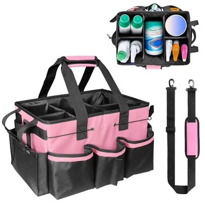Large Cleaning Caddy Bag-Wearable, Waterproof, Heavy, Duty - color: Pink