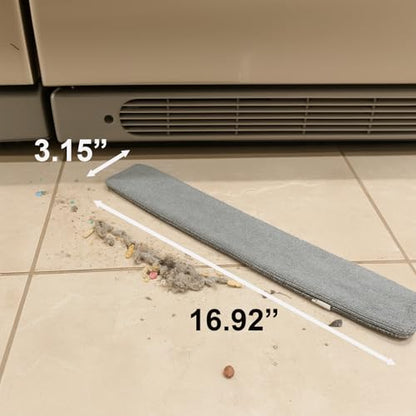Flat Gap Dust Cleaner with Extendable Pole, Bafezoze Retractable Under Appliance Duster with 2 Washable Microfiber Pads, Slim Flexible Gap Mop for Cleaning Under Bed Sofa Cabinet Refrigerator Gray - size: Gap Duster Gray 2PCs
