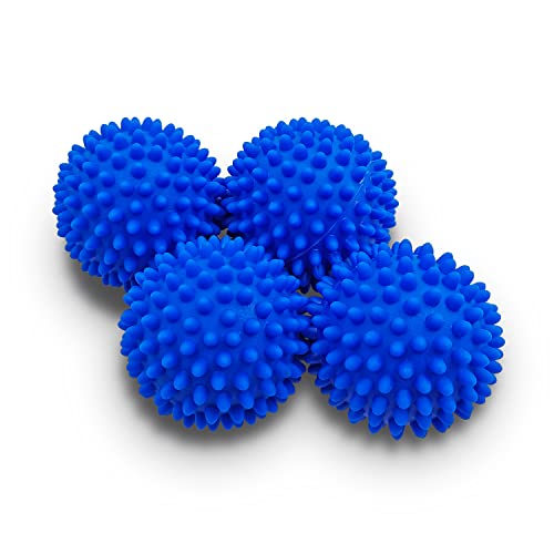 Dryer Balls 4 Pack - Non-Toxic Reusable Dryer Balls (Blue) - color: Blue