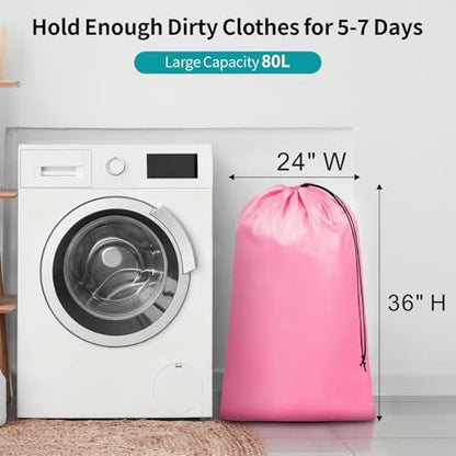 F-color Travel Laundry Bags - Dirty Clothes Travel Bag for Cruise, 24x36 in - color: 1-Pack, Pink