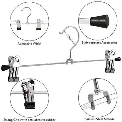 NORTHERN BROTHERS Pants Hangers, Skirt Hangers with Clips Heavy Duty Clothes Hangers for Women Men Trousers Shirt Shorts Jeans Closet Organization - size: 50 Pack
