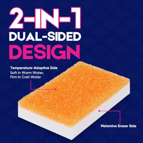 LAUNDRYLUX Magic Sponge Erasers, 8 Pack Dual-Sided Shower & Tub Cleaner - size: 8 Count