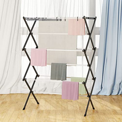 Foldable Drying Rack Clothing Clothes Drying Rack White-1pack - color: White