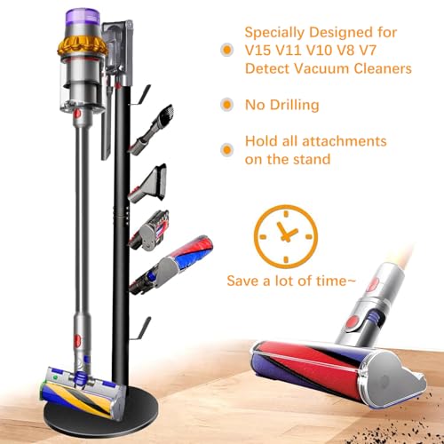 XIGOO Vacuum Stand for Dyson V15 Detect, V11 V10 V8 V7 V6 - color: Black, style: 6 Hooks