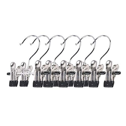 Double Adjustable Clips Boots Hangers,Space Saving Boots Socks Bags Hanging Clips Boot Holder Boot Organizer,Set of 12 (12)