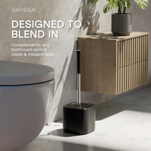 Toilet Plunger with Holder and Drip Tray Caddy – Silver - color: Silver