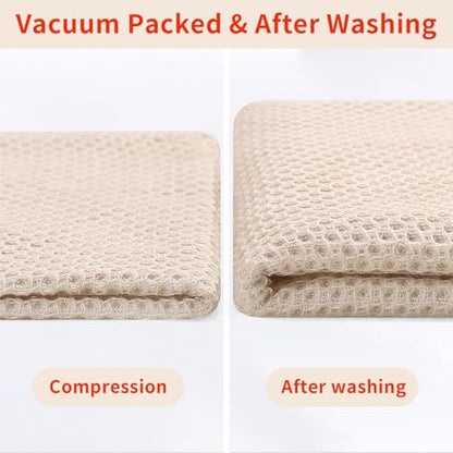 Homaxy 100% Cotton Waffle Weave Kitchen Dish Towels 18-Pack, Beige - color: Beige, size: 13 X 28 - 18 Pack