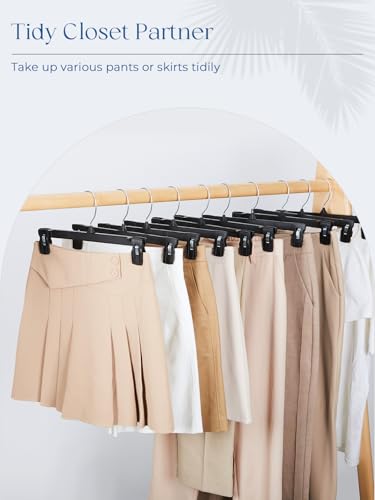 Smartor Black Pants Hangers 180 Pack, Skirt Hangers with Clips, 14 Inch - color: 180 Pack, size: 14
