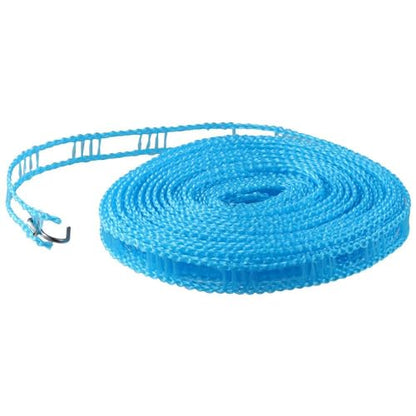 Clothes Line with Hooks Blue Clothesline Heavy Duty 10M Basking Rope Indoor Outdoor(10m)