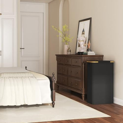 Lifewit 75L Slim Laundry Hamper with Lid and Removable Bag, Black - color: Black, size: 75L