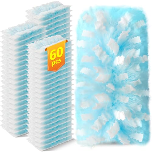 60 Count Duster Refills Compatible with Swiffer Duster, 180° Disposable Multi-Surface Microfiber Cleaning Dusters, Unscented - size: 60P